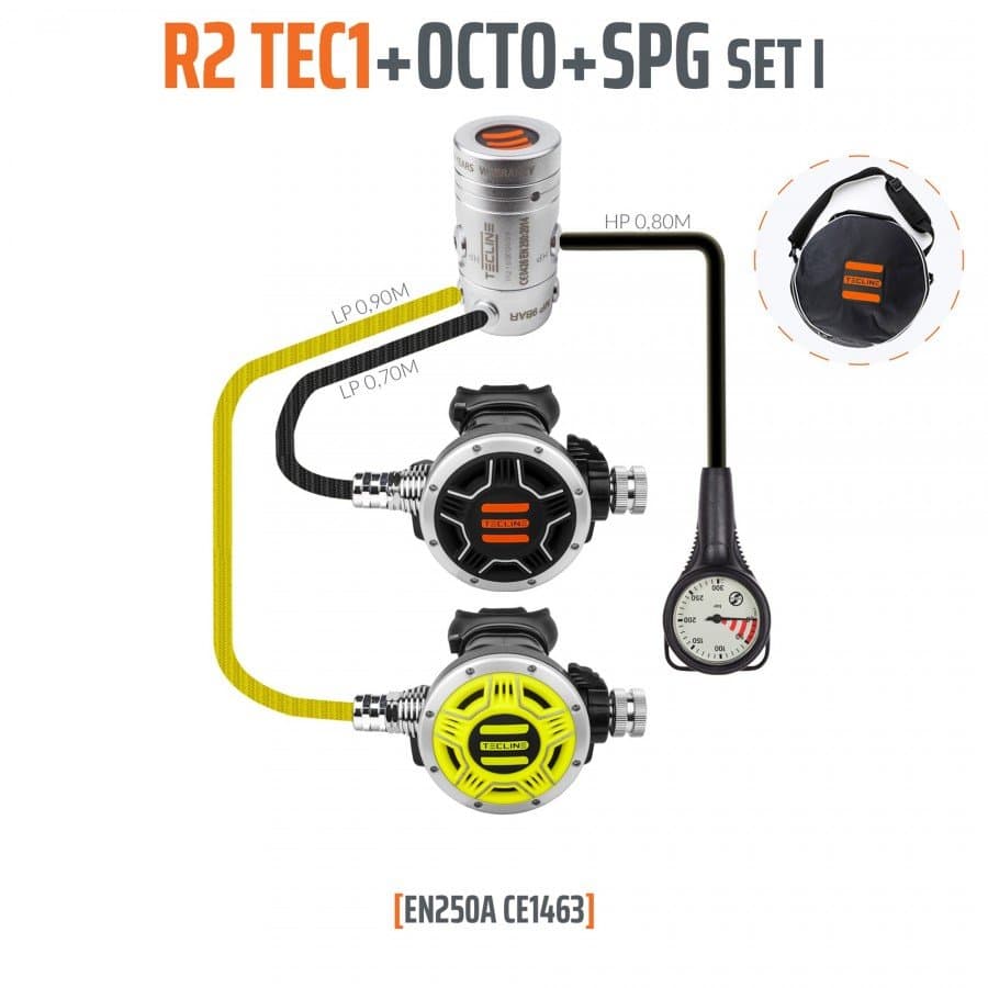 Регулятор Tecline R2 TEC1 комплект, октопус и манометр